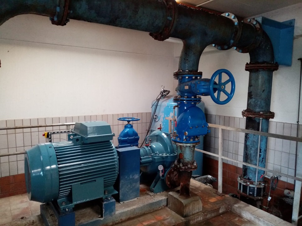 Pump with AVK pressure management device, saving 22 hours of pumping each day