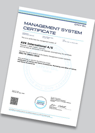 Certificate ISO/TS 29001