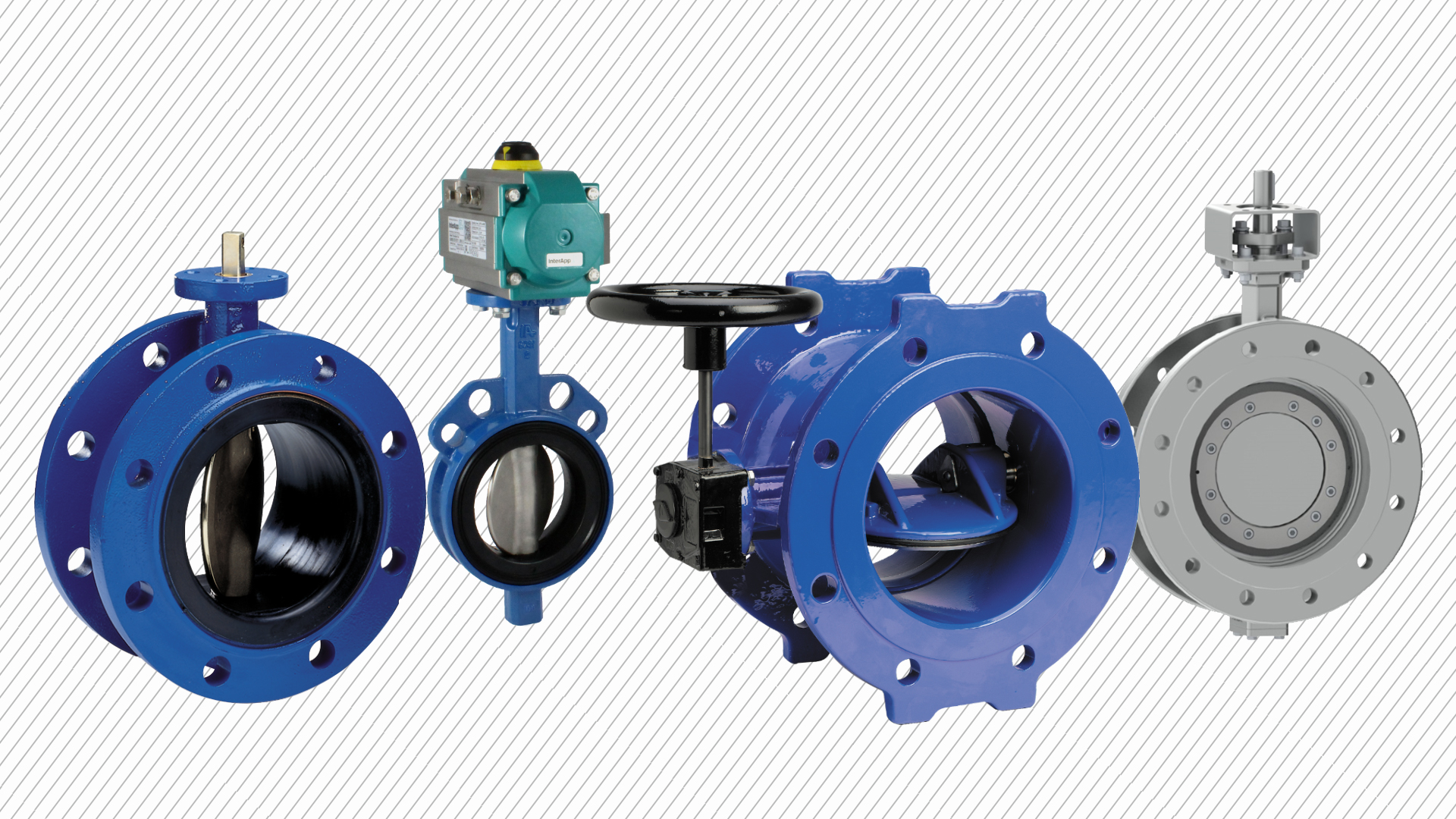 Close-up photo of an AVK double eccentric butterfly valve